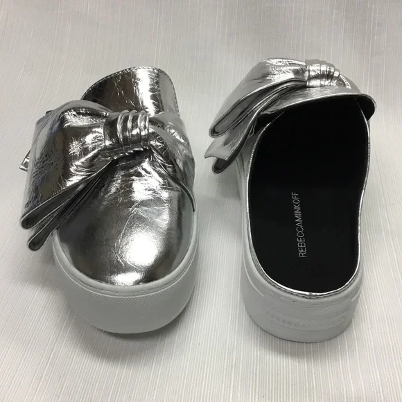 REBECCA MINKOFF New Silver Slide On Shoes - Picture 3 of 7